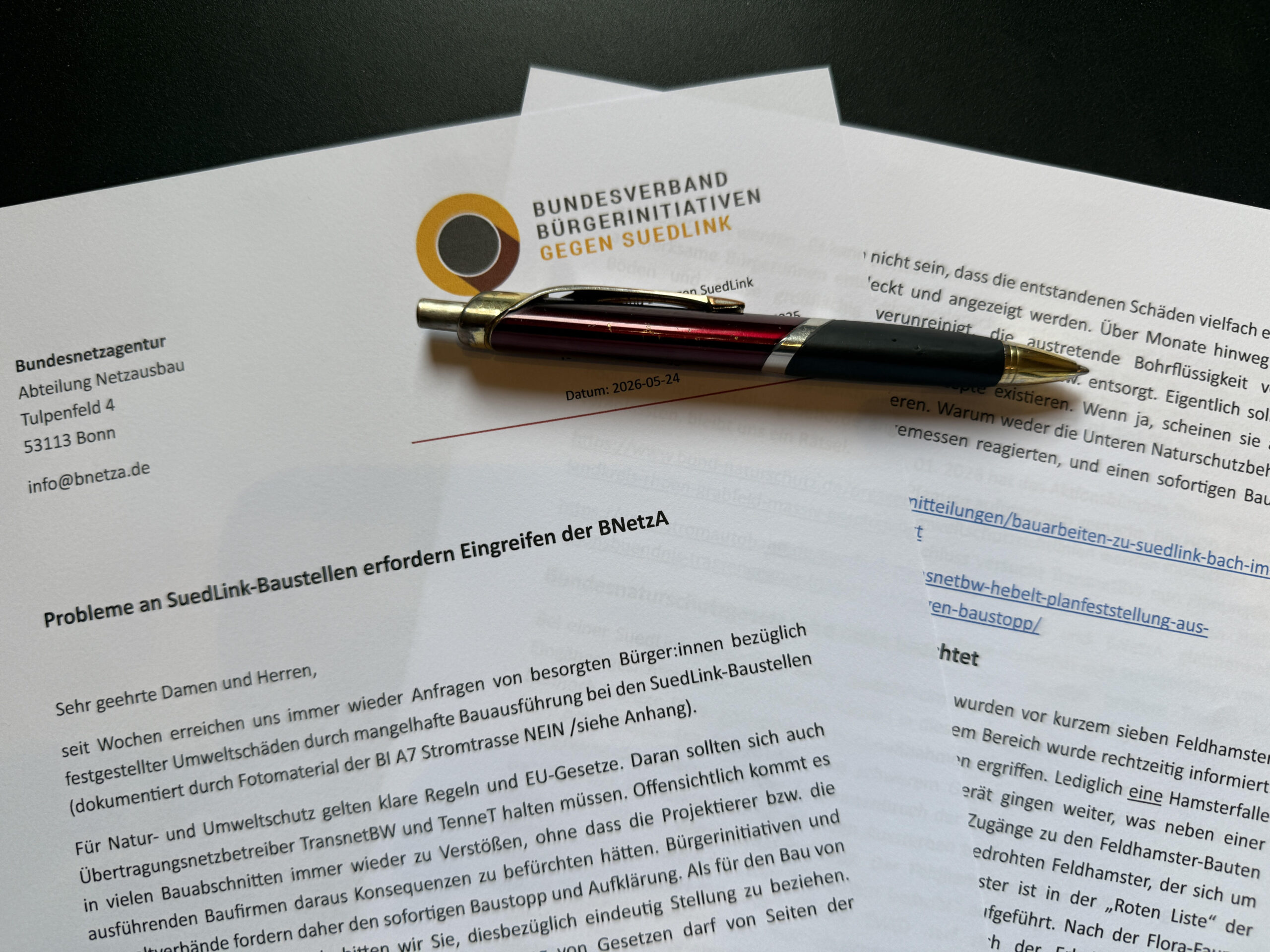 Probleme an SuedLink-Baustellen erfordern Eingreifen der BNetzA